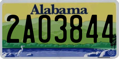 AL license plate 2AO3844