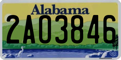 AL license plate 2AO3846