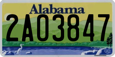 AL license plate 2AO3847