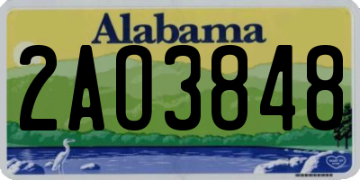 AL license plate 2AO3848