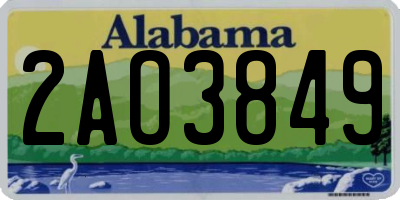 AL license plate 2AO3849
