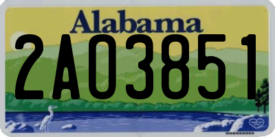 AL license plate 2AO3851