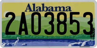 AL license plate 2AO3853
