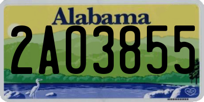AL license plate 2AO3855