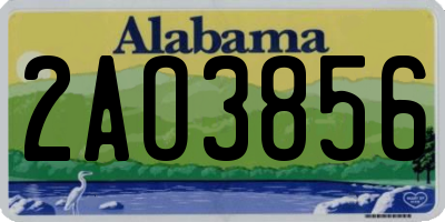 AL license plate 2AO3856