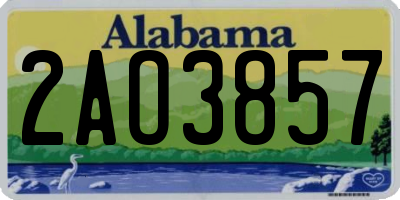 AL license plate 2AO3857