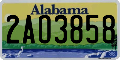 AL license plate 2AO3858