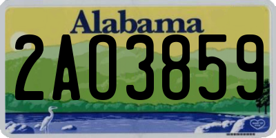 AL license plate 2AO3859