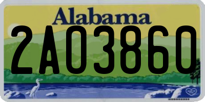 AL license plate 2AO3860