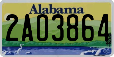 AL license plate 2AO3864