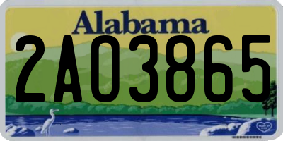 AL license plate 2AO3865