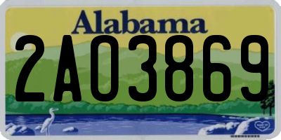 AL license plate 2AO3869