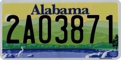 AL license plate 2AO3871