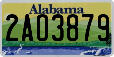AL license plate 2AO3879