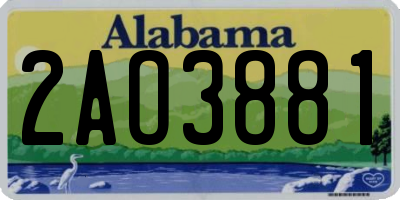 AL license plate 2AO3881