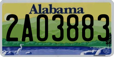 AL license plate 2AO3883