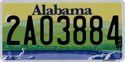 AL license plate 2AO3884
