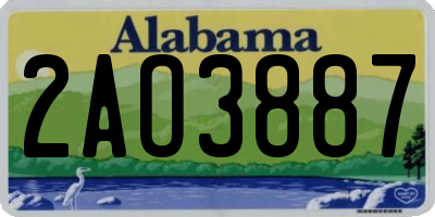 AL license plate 2AO3887
