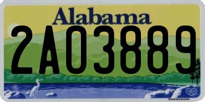 AL license plate 2AO3889