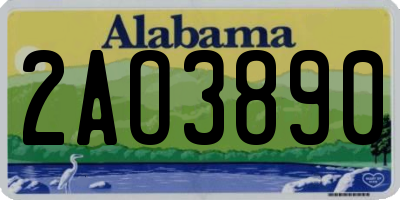 AL license plate 2AO3890