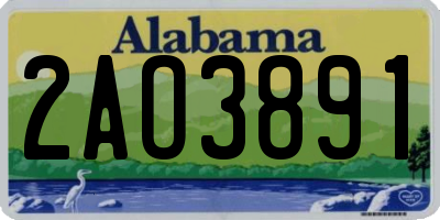 AL license plate 2AO3891