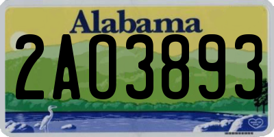 AL license plate 2AO3893