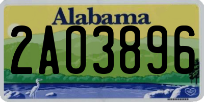 AL license plate 2AO3896