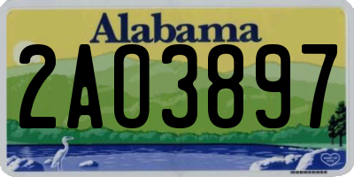 AL license plate 2AO3897