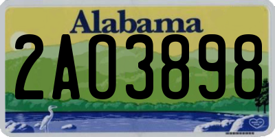 AL license plate 2AO3898