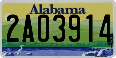 AL license plate 2AO3914