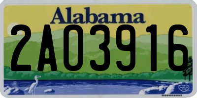AL license plate 2AO3916