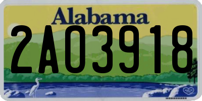 AL license plate 2AO3918