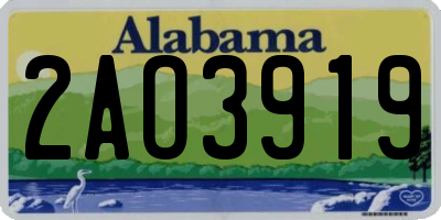 AL license plate 2AO3919
