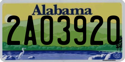 AL license plate 2AO3920