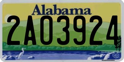 AL license plate 2AO3924