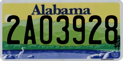AL license plate 2AO3928