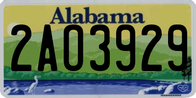 AL license plate 2AO3929