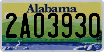 AL license plate 2AO3930