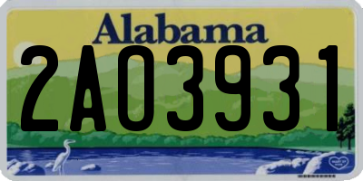 AL license plate 2AO3931