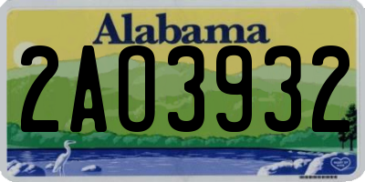 AL license plate 2AO3932