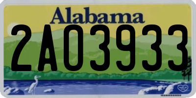 AL license plate 2AO3933