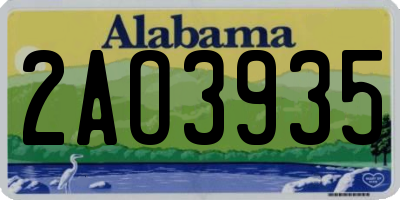 AL license plate 2AO3935