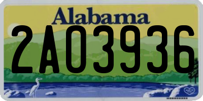 AL license plate 2AO3936