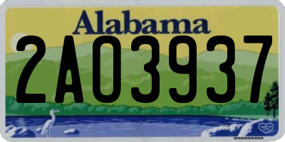 AL license plate 2AO3937