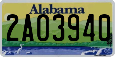 AL license plate 2AO3940