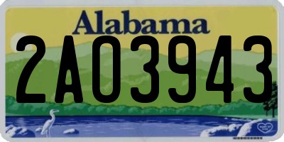AL license plate 2AO3943