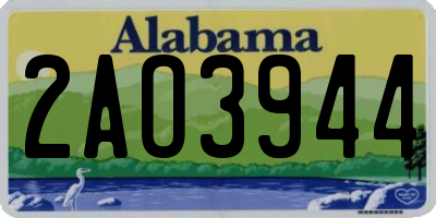 AL license plate 2AO3944