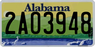 AL license plate 2AO3948