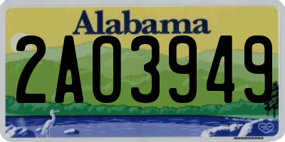 AL license plate 2AO3949