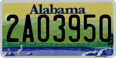 AL license plate 2AO3950